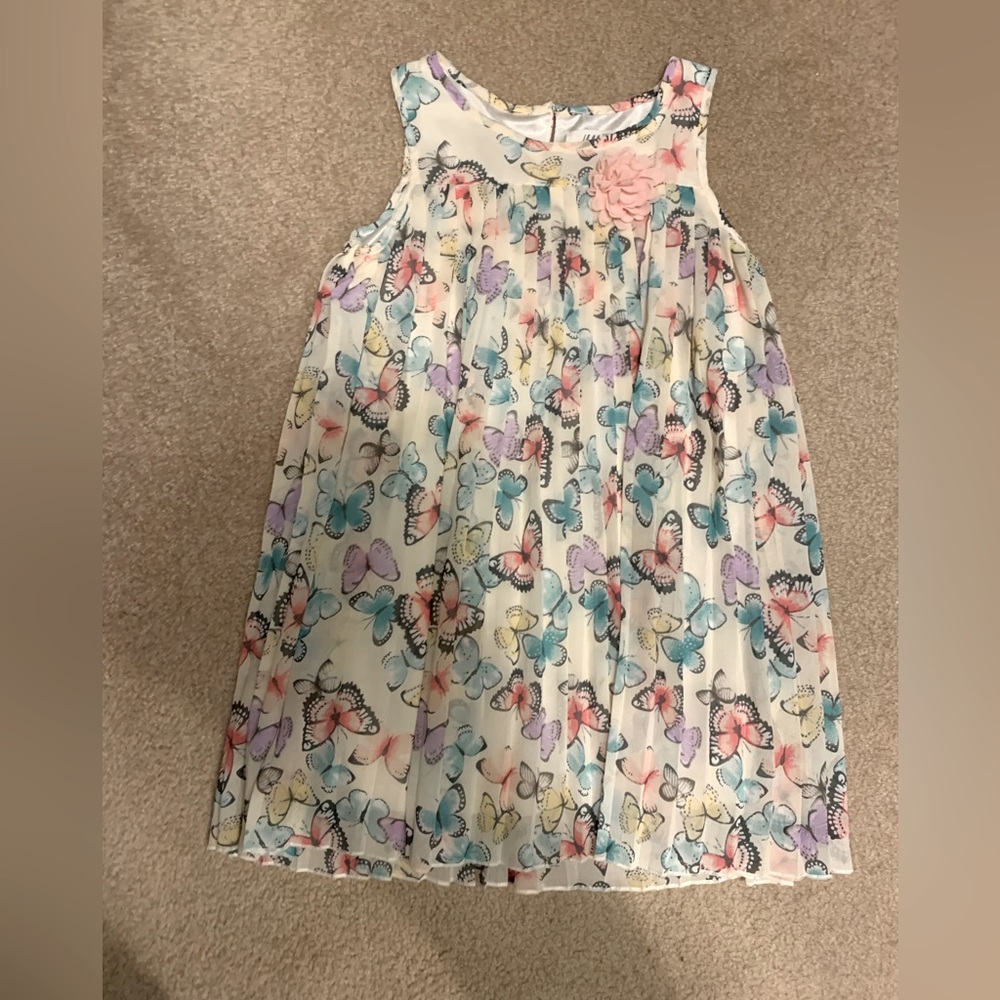 H&M little girls size 4-5Y pleated butterfly dress